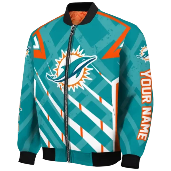 personalized miami dolphins chevron angles aqua bomber jacket best selling