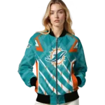 personalized miami dolphins chevron angles aqua bomber jacket best selling