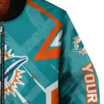 personalized miami dolphins chevron angles aqua bomber jacket best selling
