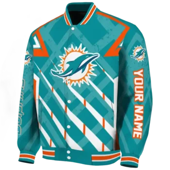 personalized miami dolphins chevron angles aqua varsity jacket best selling