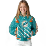 personalized miami dolphins chevron angles aqua varsity jacket best selling