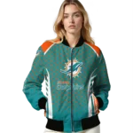 personalized miami dolphins hexagon grid aqua bomber jacket best selling