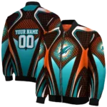 personalized miami dolphins mesh chest red crocs black bomber jacket best selling