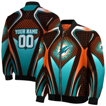 personalized miami dolphins mesh chest red crocs black bomber jacket fashion forward