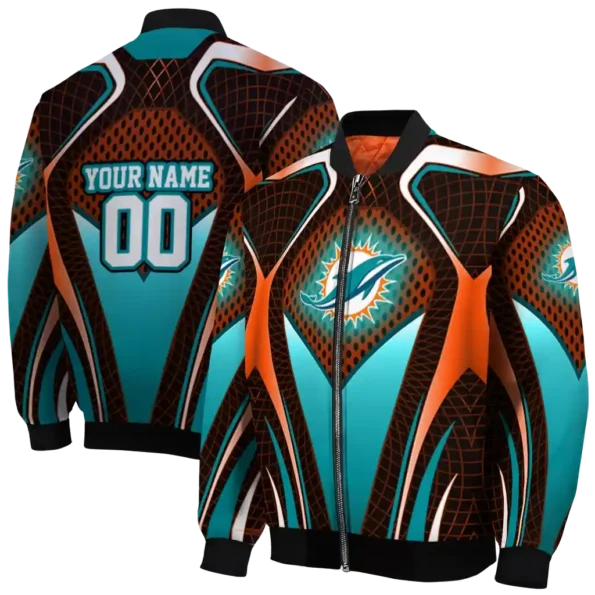 personalized miami dolphins mesh chest red crocs black bomber jacket fashion forward