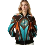 personalized miami dolphins mesh chest red crocs black bomber jacket best selling