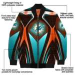 personalized miami dolphins mesh chest red crocs black bomber jacket best selling