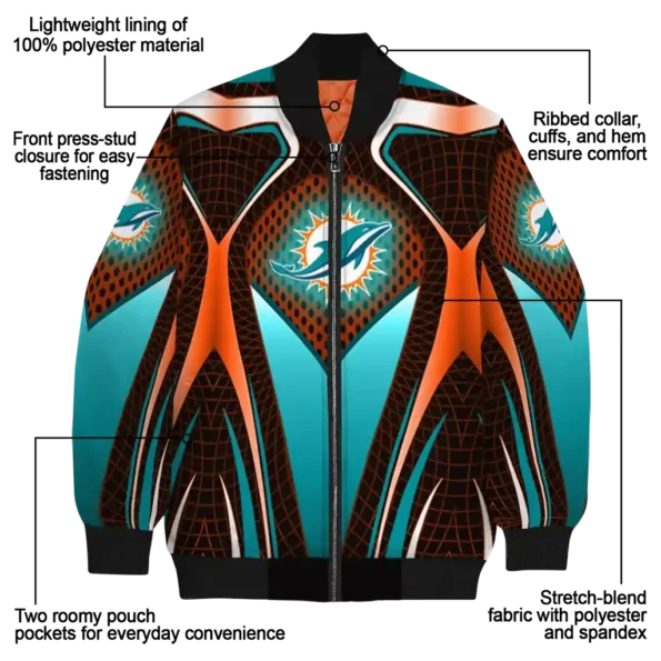 personalized miami dolphins mesh chest red crocs black bomber jacket new arrival