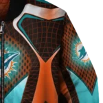 personalized miami dolphins mesh chest red crocs black bomber jacket best selling