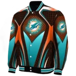 personalized miami dolphins mesh chest red crocs black varsity jacket best selling