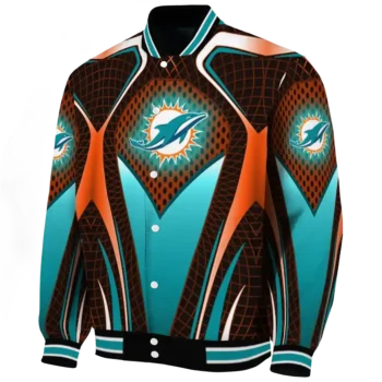personalized miami dolphins mesh chest red crocs black varsity jacket best selling
