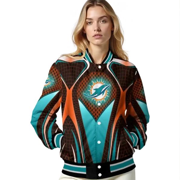 personalized miami dolphins mesh chest red crocs black varsity jacket latest model