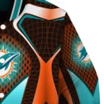 personalized miami dolphins mesh chest red crocs black varsity jacket best selling