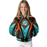 personalized miami dolphins mesh chest red crocs black varsity jacket best selling