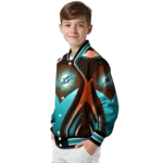 personalized miami dolphins mesh chest red crocs black varsity jacket best selling