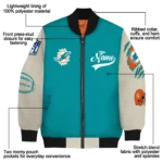 personalized miami dolphins razorback outline aqua nude bomber jacket best selling