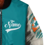 personalized miami dolphins razorback outline aqua nude bomber jacket best selling