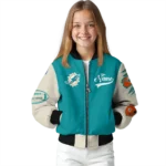 personalized miami dolphins razorback outline aqua nude bomber jacket best selling