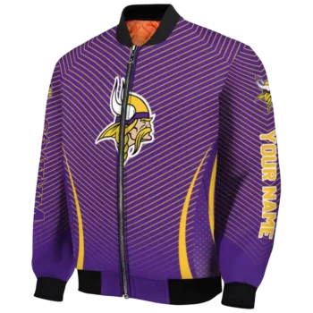 personalized minnesota vikings chevron arrow purple bomber jacket best selling
