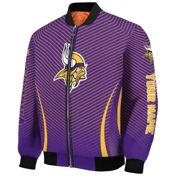 personalized minnesota vikings chevron arrow purple bomber jacket best selling