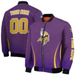 personalized minnesota vikings chevron arrow purple bomber jacket best selling