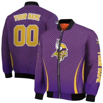 personalized minnesota vikings chevron arrow purple bomber jacket fashion forward