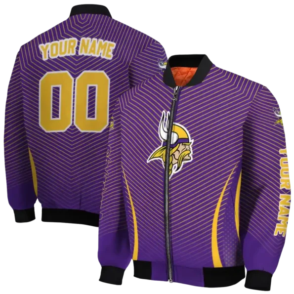 personalized minnesota vikings chevron arrow purple bomber jacket fashion forward