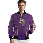 personalized minnesota vikings chevron arrow purple bomber jacket best selling