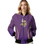 personalized minnesota vikings chevron arrow purple bomber jacket best selling