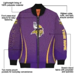 personalized minnesota vikings chevron arrow purple bomber jacket best selling