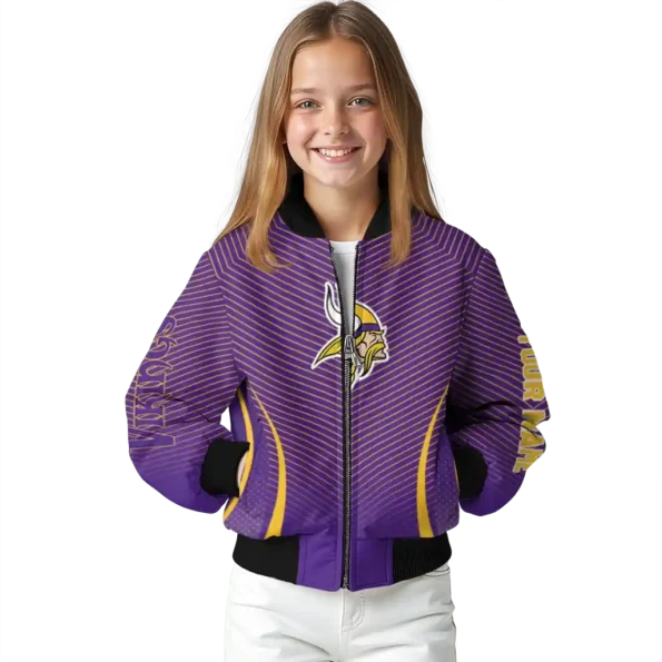 personalized minnesota vikings chevron arrow purple bomber jacket top rated