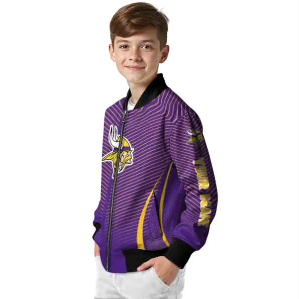 personalized minnesota vikings chevron arrow purple bomber jacket trendy