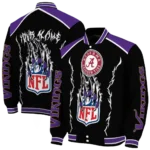 personalized minnesota vikings claw blood purple black varsity jacket best selling