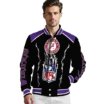 personalized minnesota vikings claw blood purple black varsity jacket best selling