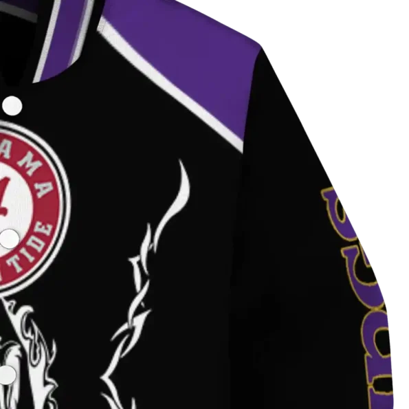 personalized minnesota vikings claw blood purple black varsity jacket premium grade