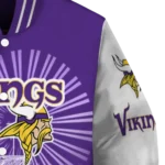 personalized minnesota vikings ferris arena purple white varsity jacket best selling