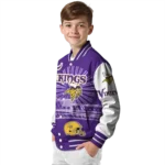 personalized minnesota vikings ferris arena purple white varsity jacket best selling