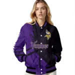 personalized minnesota vikings hexagon mesh purple black varsity jacket best selling