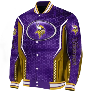 personalized minnesota vikings power plate purple varsity jacket best selling