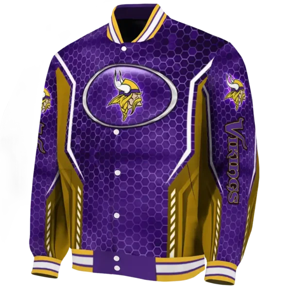 personalized minnesota vikings power plate purple varsity jacket best selling
