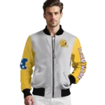 personalized minnesota vikings speckled arms purple gray bomber jacket best selling