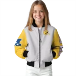 personalized minnesota vikings speckled arms purple gray bomber jacket best selling