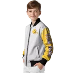 personalized minnesota vikings speckled arms purple gray bomber jacket best selling