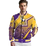 personalized minnesota vikings star burst purple varsity jacket best selling