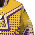 personalized minnesota vikings star burst purple varsity jacket best selling