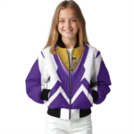 personalized minnesota vikings v stripes purple white bomber jacket best selling