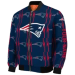 personalized new england patriots bolt stripe blue bomber jacket best selling