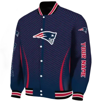 personalized new england patriots chevron arrow blue varsity jacket best selling