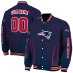 personalized new england patriots chevron arrow blue varsity jacket best selling