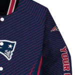 personalized new england patriots chevron arrow blue varsity jacket best selling